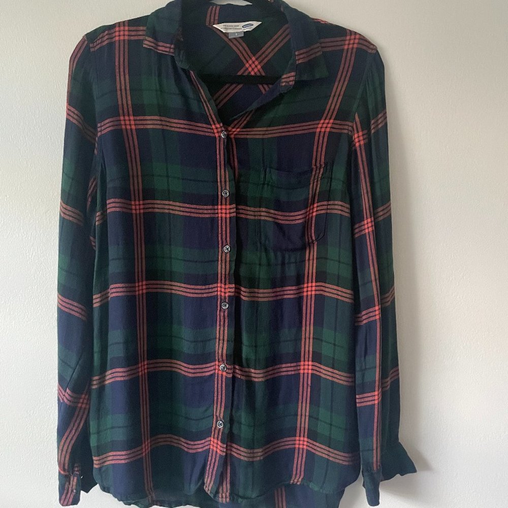 Old Navy The Classic Shirt | Blue, Green, Orange | Small
